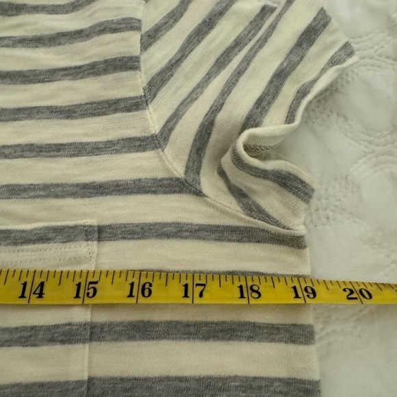 Madewell Button Back Short Sleeve Dress Cream w/Gray Striped with Buttons Size S - Picture 6 of 10